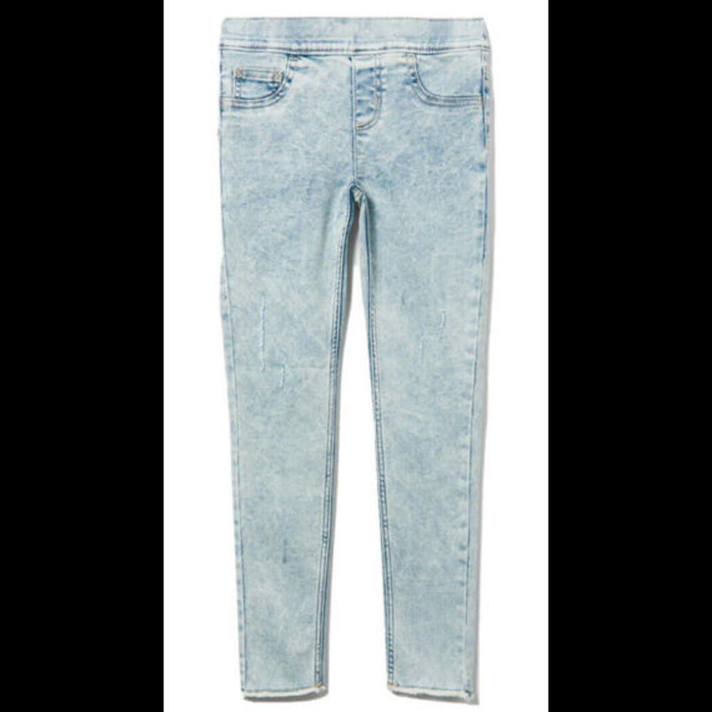 Original Justice Girl's Size 22 Acid Washed Denim Jeggings New